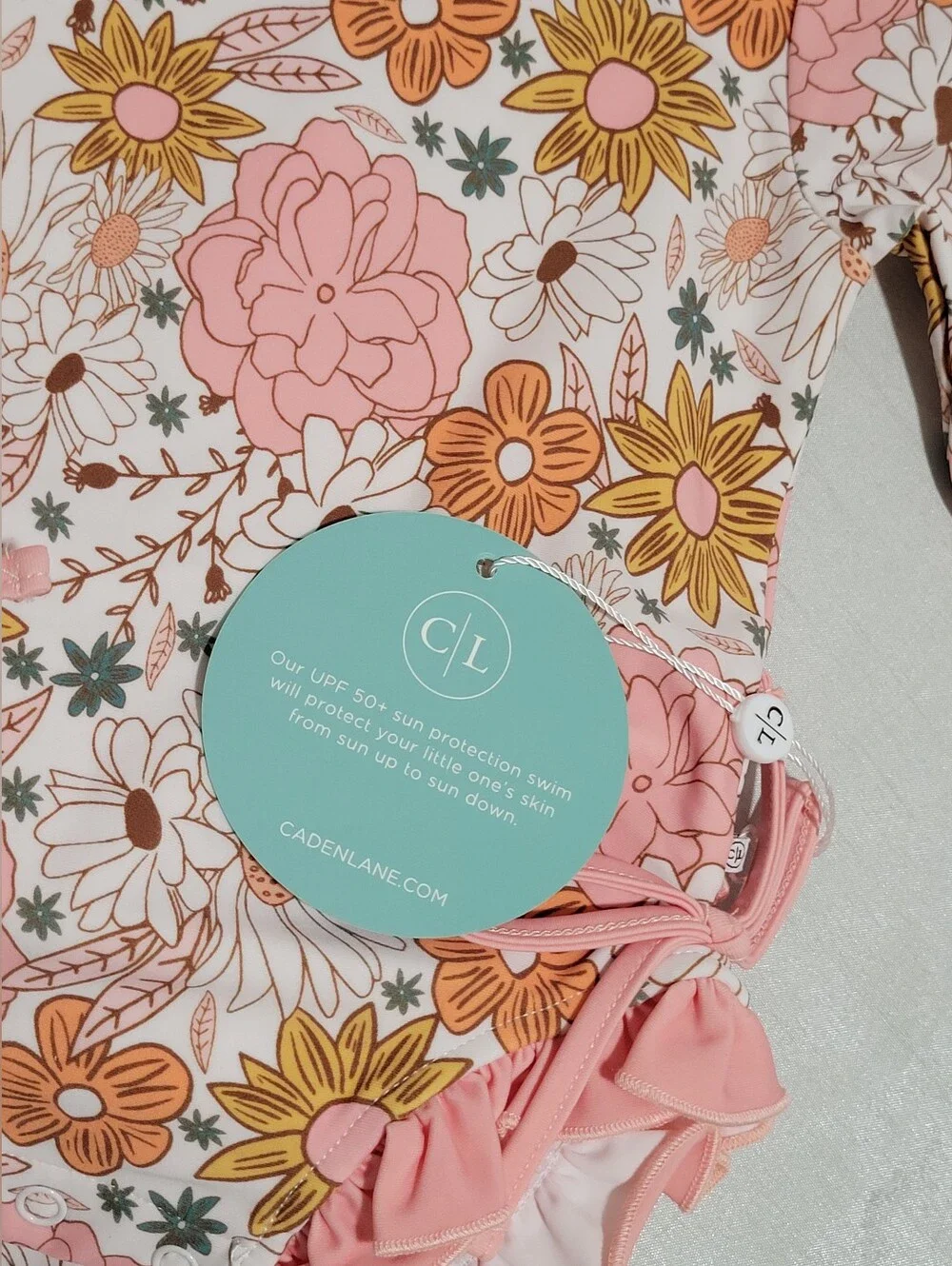 NWT Caden Lane Baby Boho Floral Ruffle Swim Rashguard (Only) Matching Set Avail.
